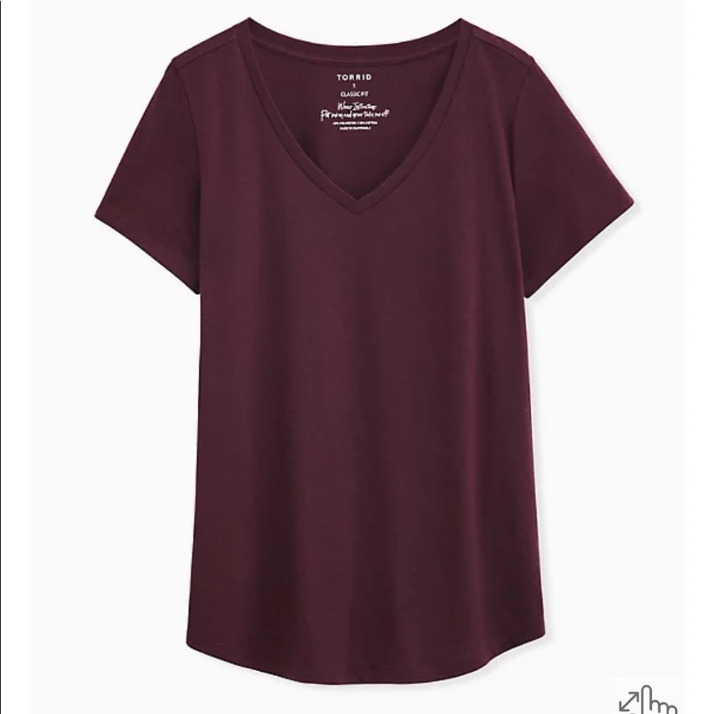 Torrid GIRLFRIEND TEE - SIGNATURE JERSEY BURGUNDY PURPLE